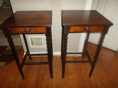 antique side tables with spool legs