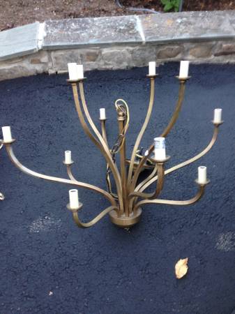 Visual Comfort antique brass chandelier
